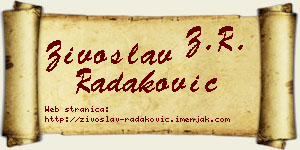Živoslav Radaković vizit kartica
